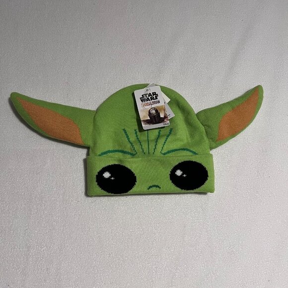 Star Wars The Child 'Baby Yoda' Grogu Flip-Down Beanie Hat Kids OSFM Winter Mask - Picture 1 of 10